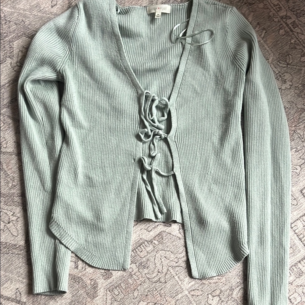 Ultra Flirt Ribbed Knit Sweater - Sage Green